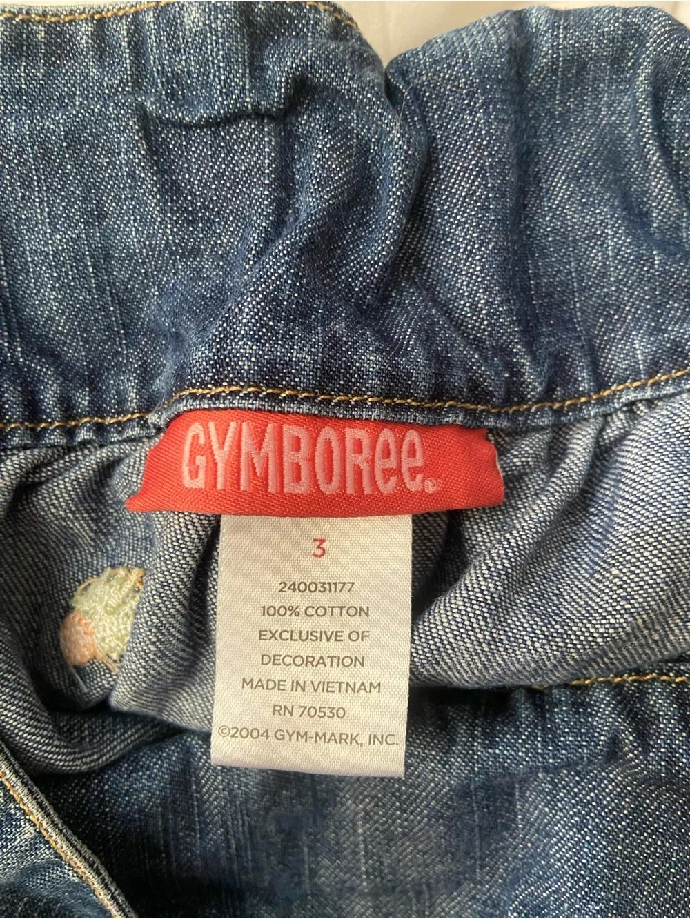 Gymboree Blue Denim Skirt with Pineapple Embroidery